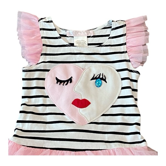 Biscotti Girls' Heart Face Dress with Frilled Skirt - Picture 3 of 6